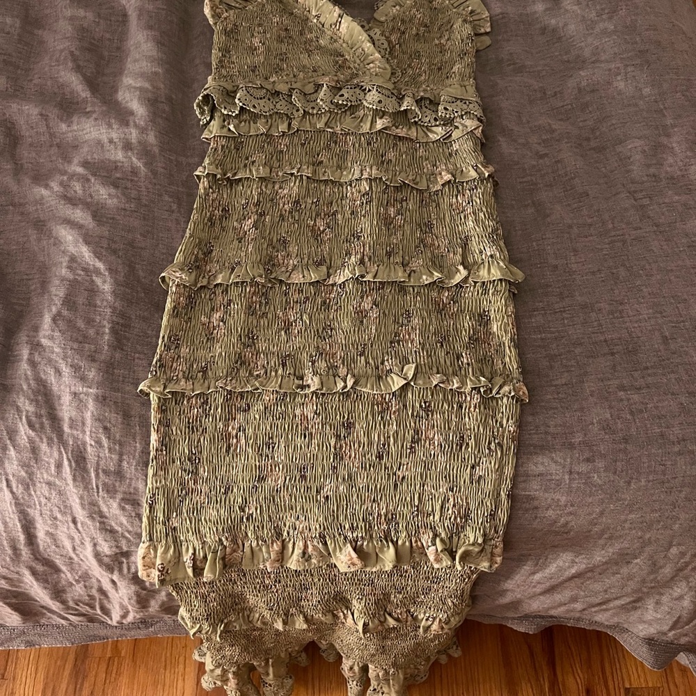 MARBLE Olive Lace Floral Dress - Picture 3 of 4